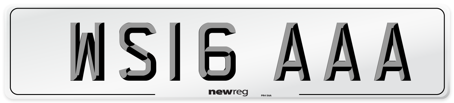 WS16 AAA Number Plate from New Reg
